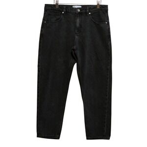 ASOS DESIGN Classic Rigid Mom‎ Jeans Washed Black Tapered Leg 32x30